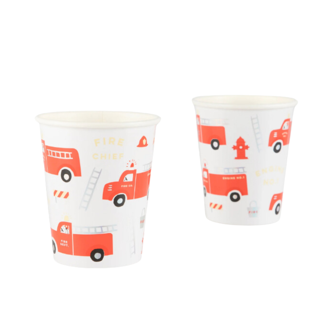 Meri meri - brandweerwagen bekers (x8)