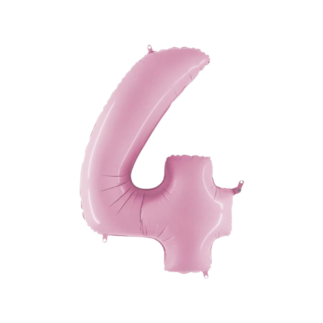 Folie Ballon Cijfer 4 – Pastel Pink (40 inch | 102 cm) – Grabo