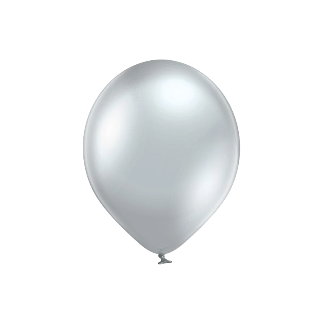 Ballonnen Glossy Silver - 6 stuks - 30 cm