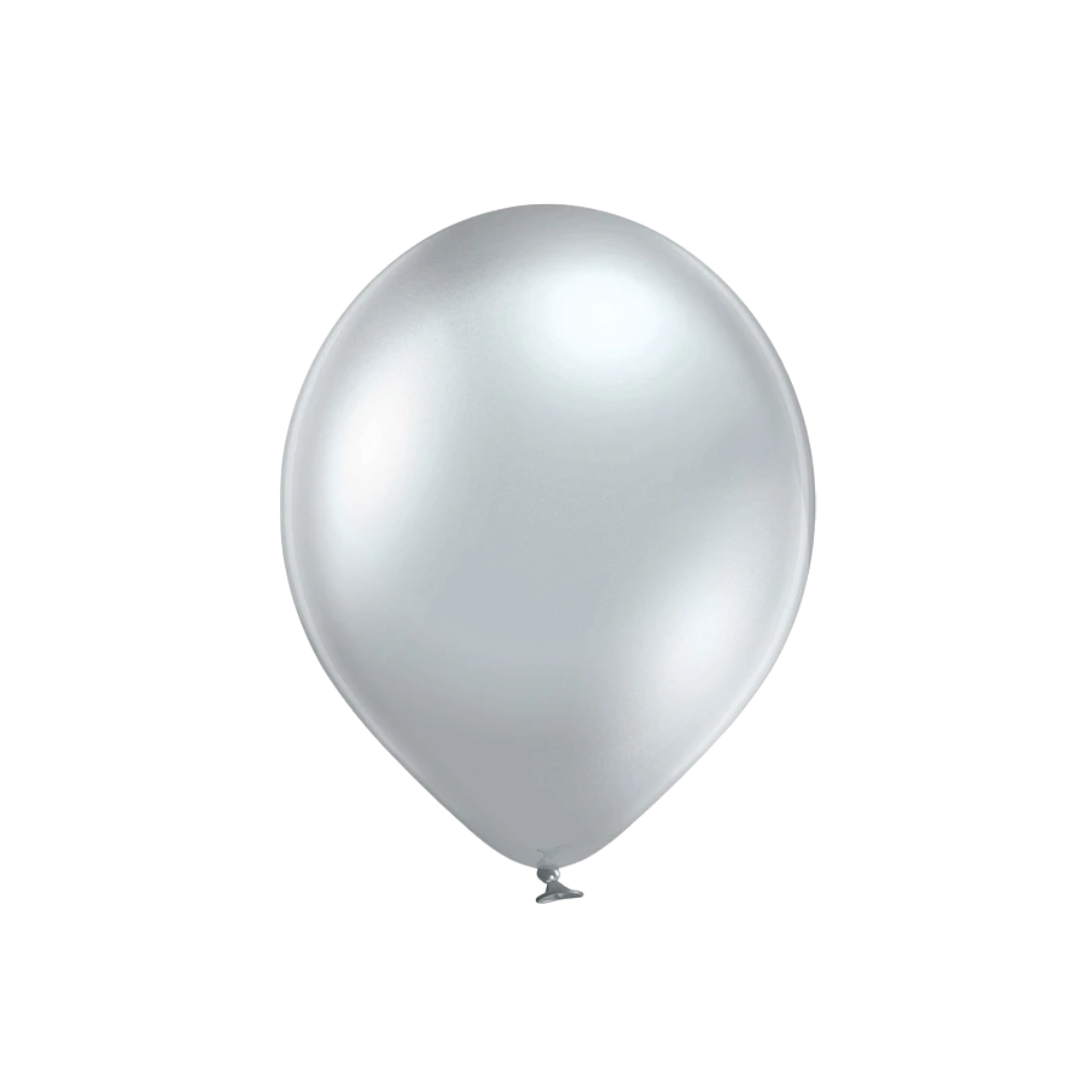 Ballonnen Glossy Silver - 6 stuks - 12 cm