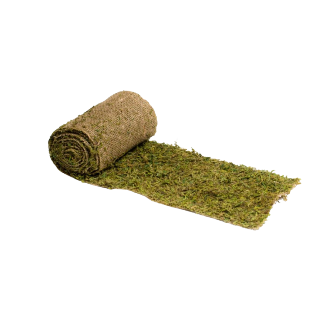 Tafelloper van jute en schuim met planteneffect 20 cm x 2 m