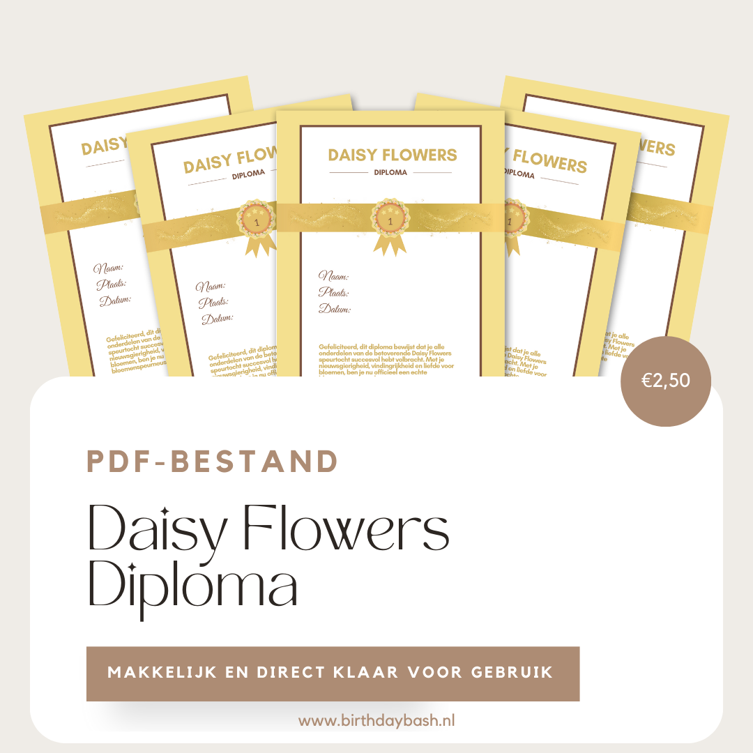 Diploma met Daisy Flowers thema – PDF-bestand