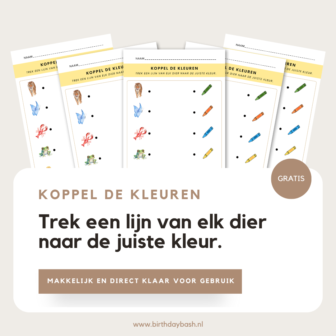 Gratis koppel de kleuren werkblad