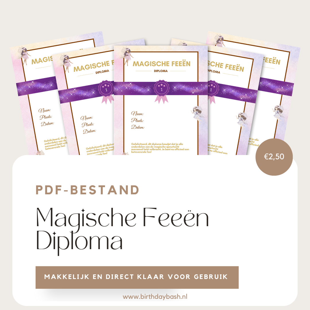 Diploma met feeën thema – PDF-bestand
