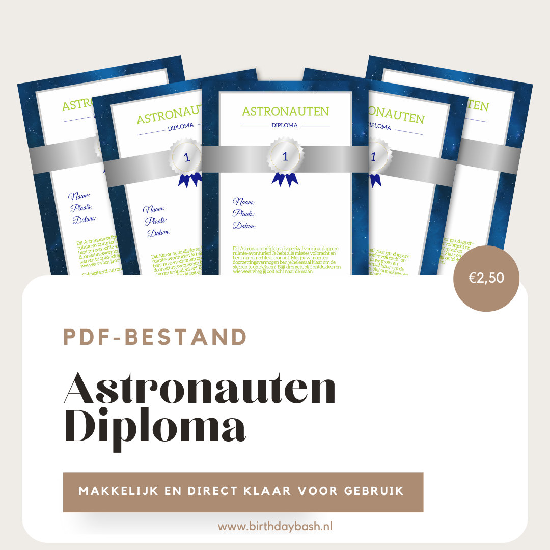 Diploma met Astronauten thema – PDF-bestand