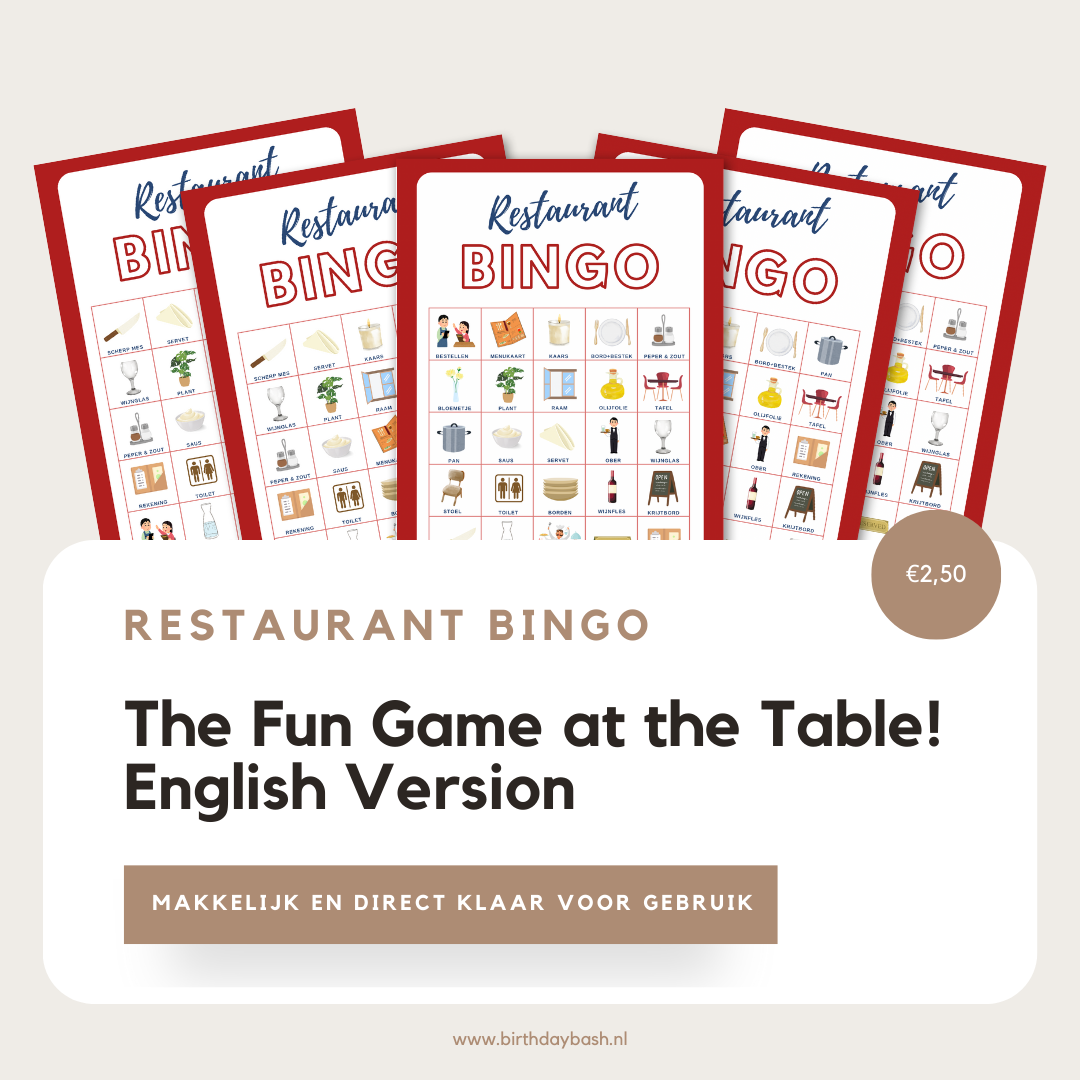 Restaurant Bingo – The Fun Game at the Table! - English Version