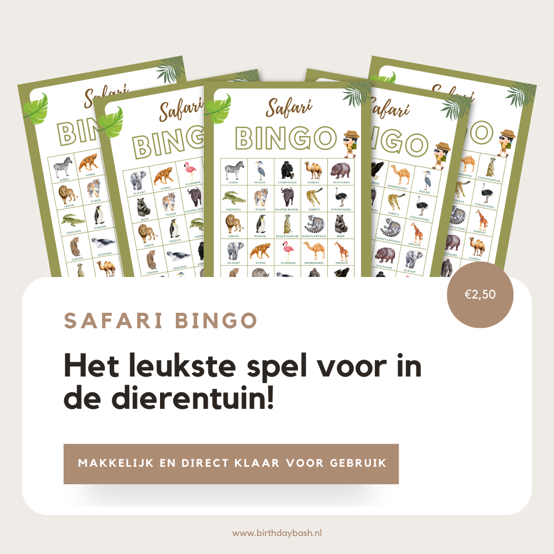 Safari Bingo – Het leukste spel voor in de dierentuin!