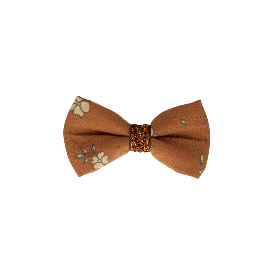 Medium haarspeldje met strik - party flower gold
