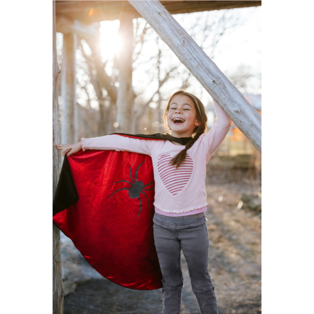 Great Pretenders - Reversible Spider- Bat Flowing Cape - size us 5-6