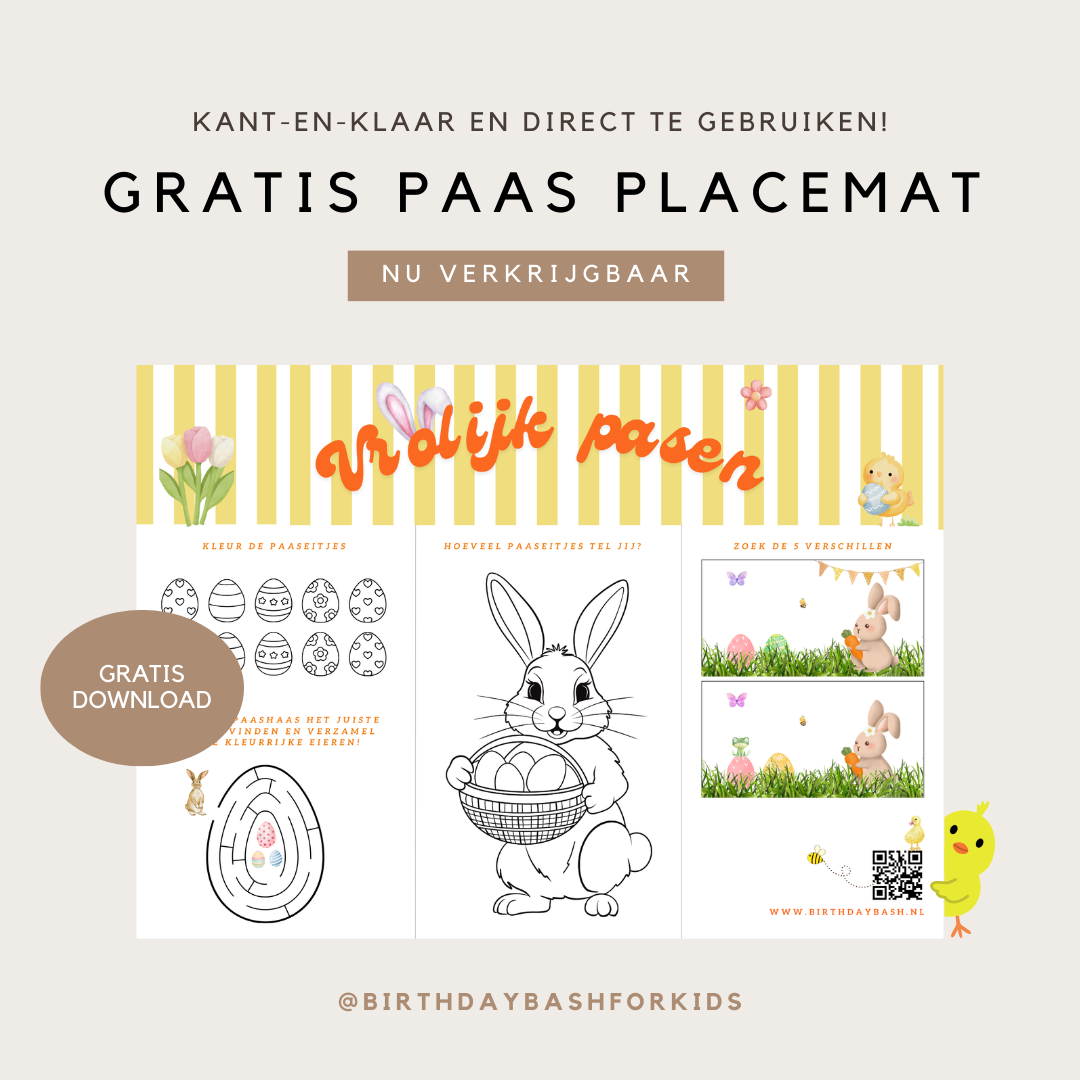 Gratis kleurplaat-placemat voor een vrolijk Pasen!