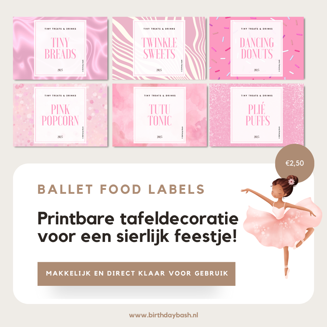 Ballet Food Labels – Printbare tafeldecoratie voor een sierlijk feestje!